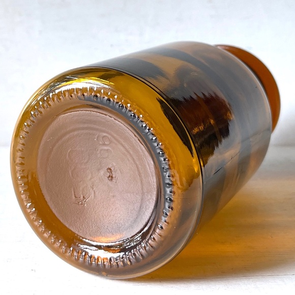 Vintage 20oz Apothecary Jar Amber Ground Stopper 500 ML Storage Bottle - Picture 5 of 11